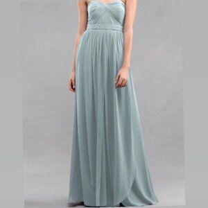 Jenny Yoo Aidan Chiffon Dress Ceil Blue